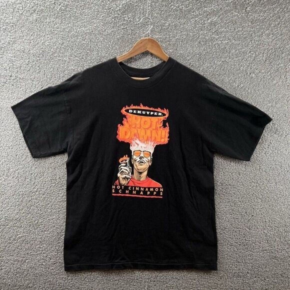 Murina Other - Murina Vintage DeKuyper Cinnamon Schnapps Hot Damn Black T-Shirt Size XL